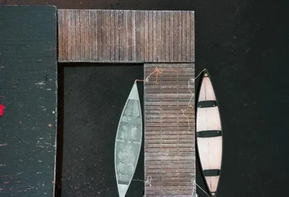 Overhead view of dock near Kilworthy, ON