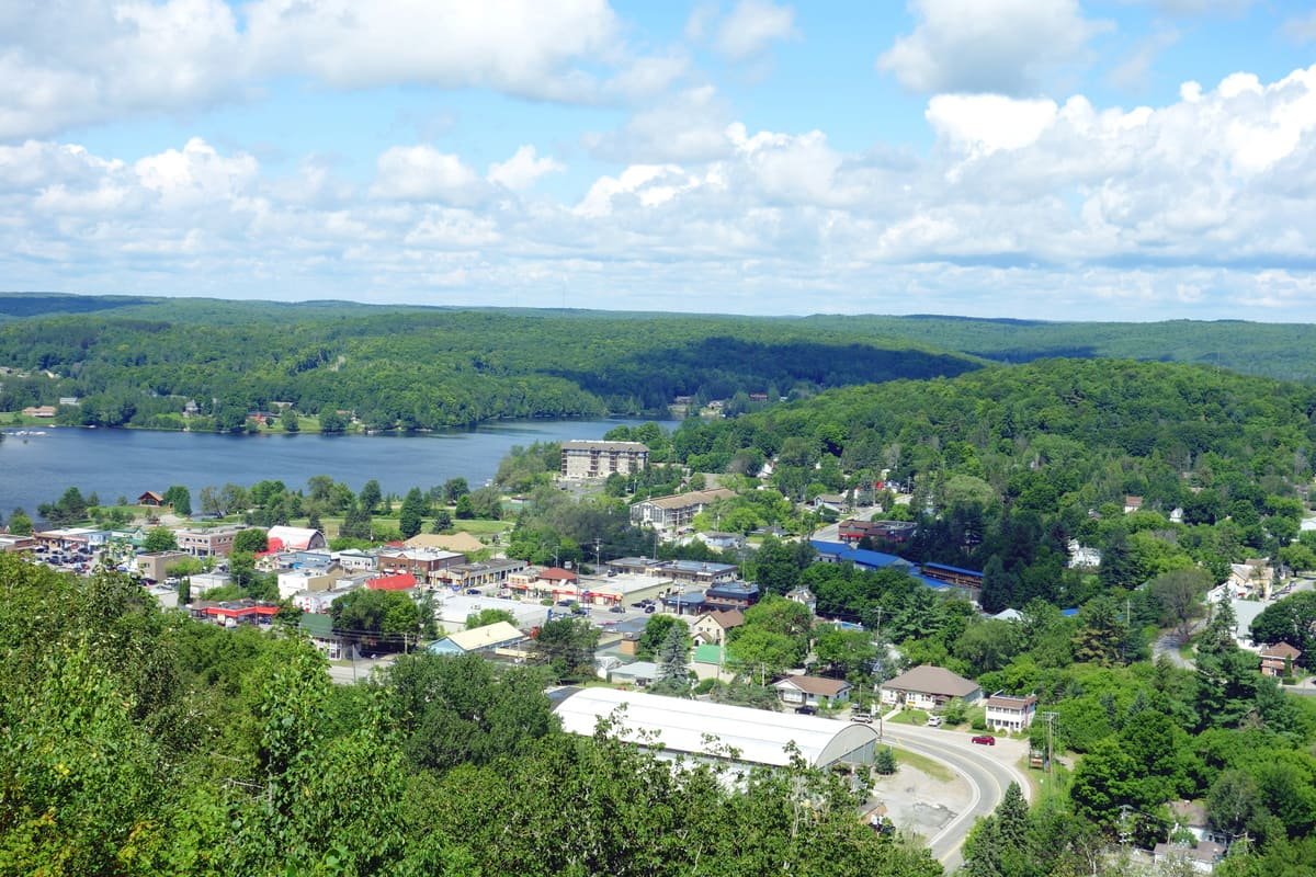 Haliburton, Ontario from an aerial view