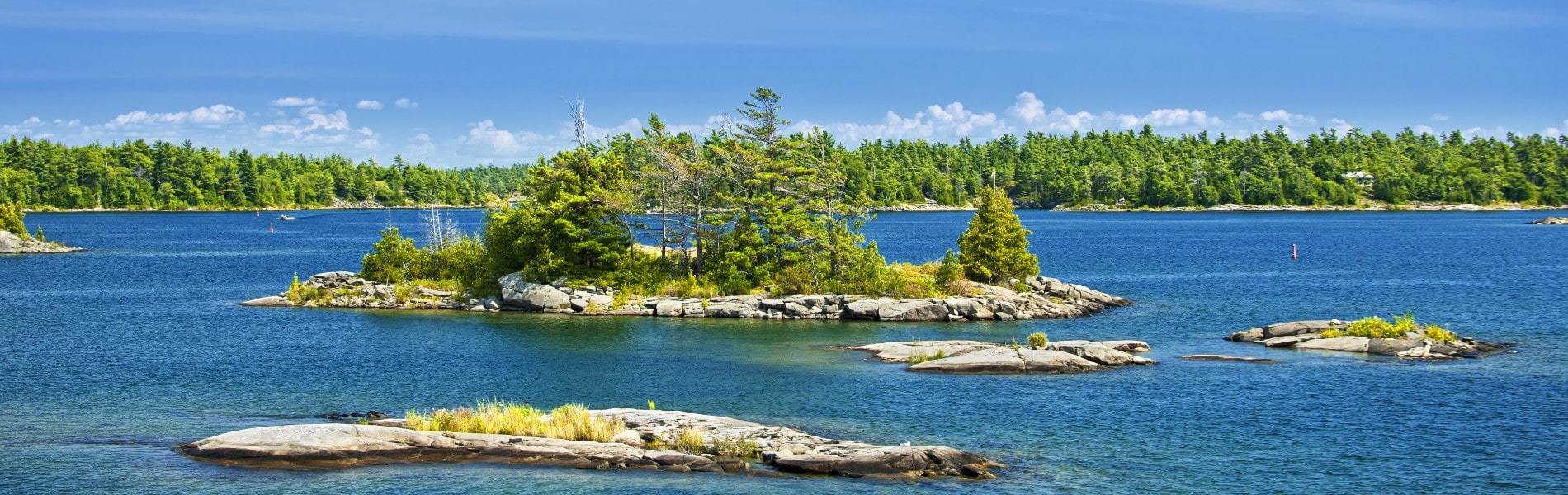 several islands in the waters off parry sound, ontario